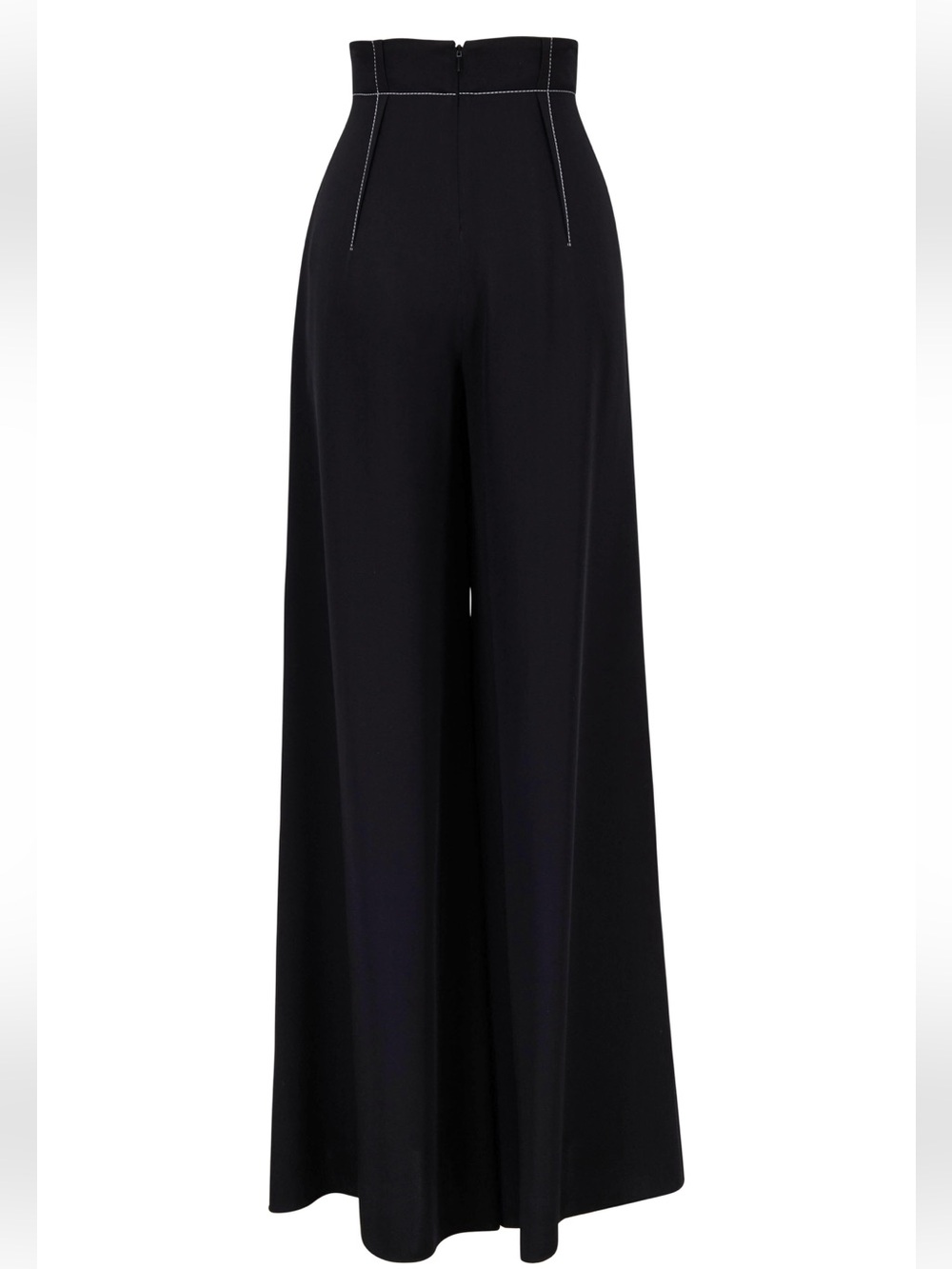 Cushnie Black High-Waist Wide Leg Silk Pant